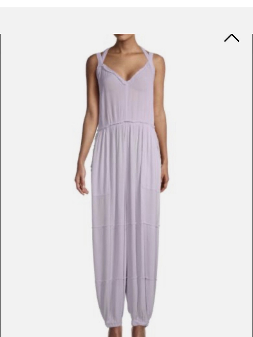 FP Light Lavender Wide-Leg Jumpsuit with Cross Back Straps